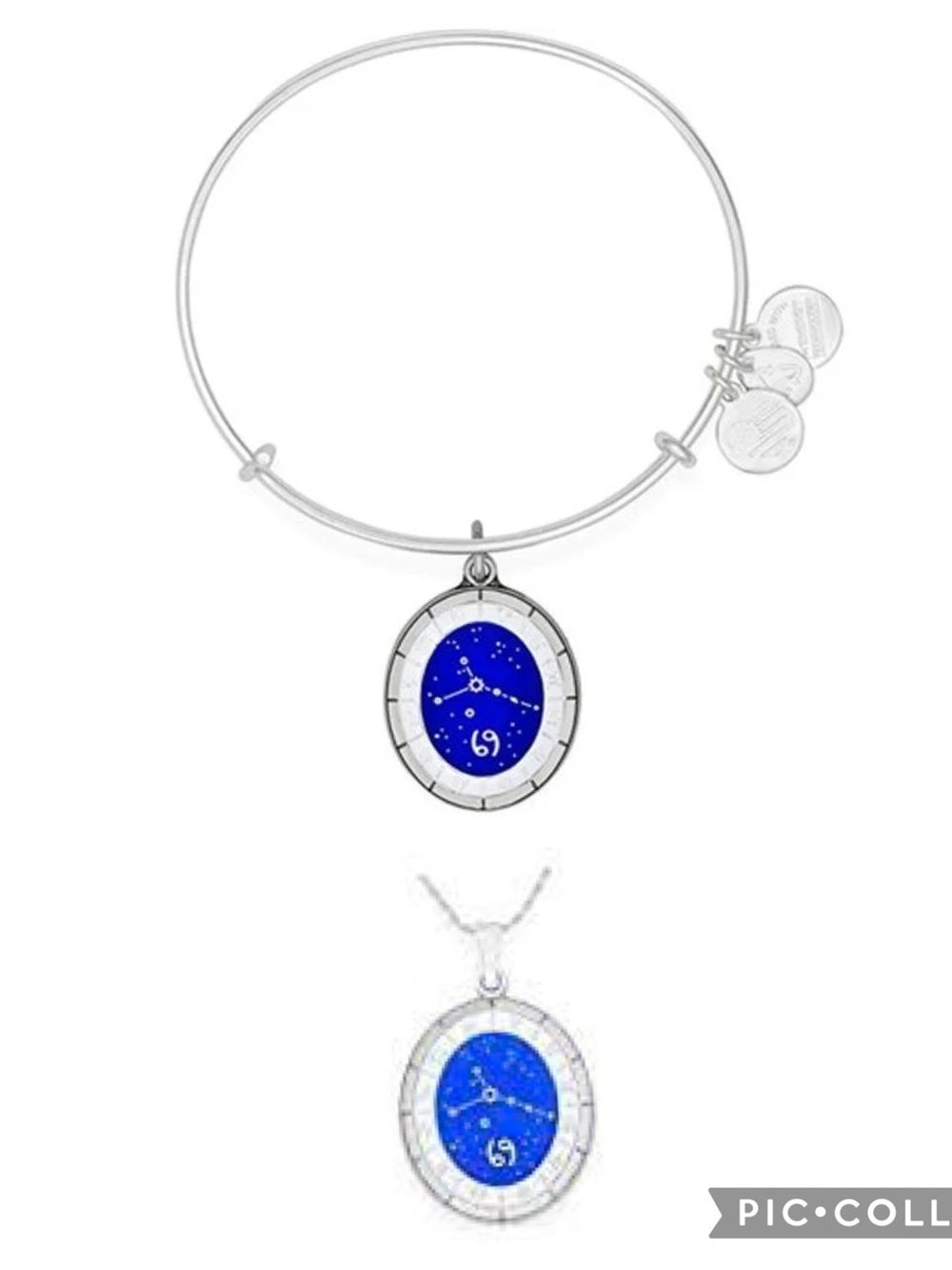 Alex and Ani Celestial Wheel Cancer Bangle & Necklace EUC